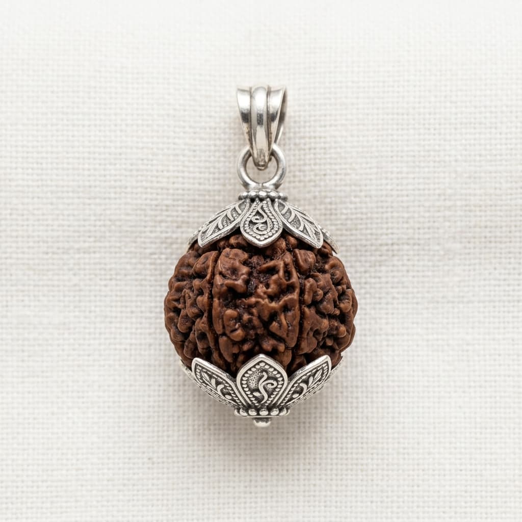 Rudraksha Silver Pendant